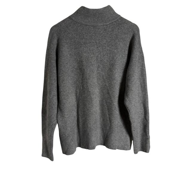 Zara Gray Wool Knit Mock Neck Henley Button Long Sleeve Sweater Size Small - Picture 6 of 8